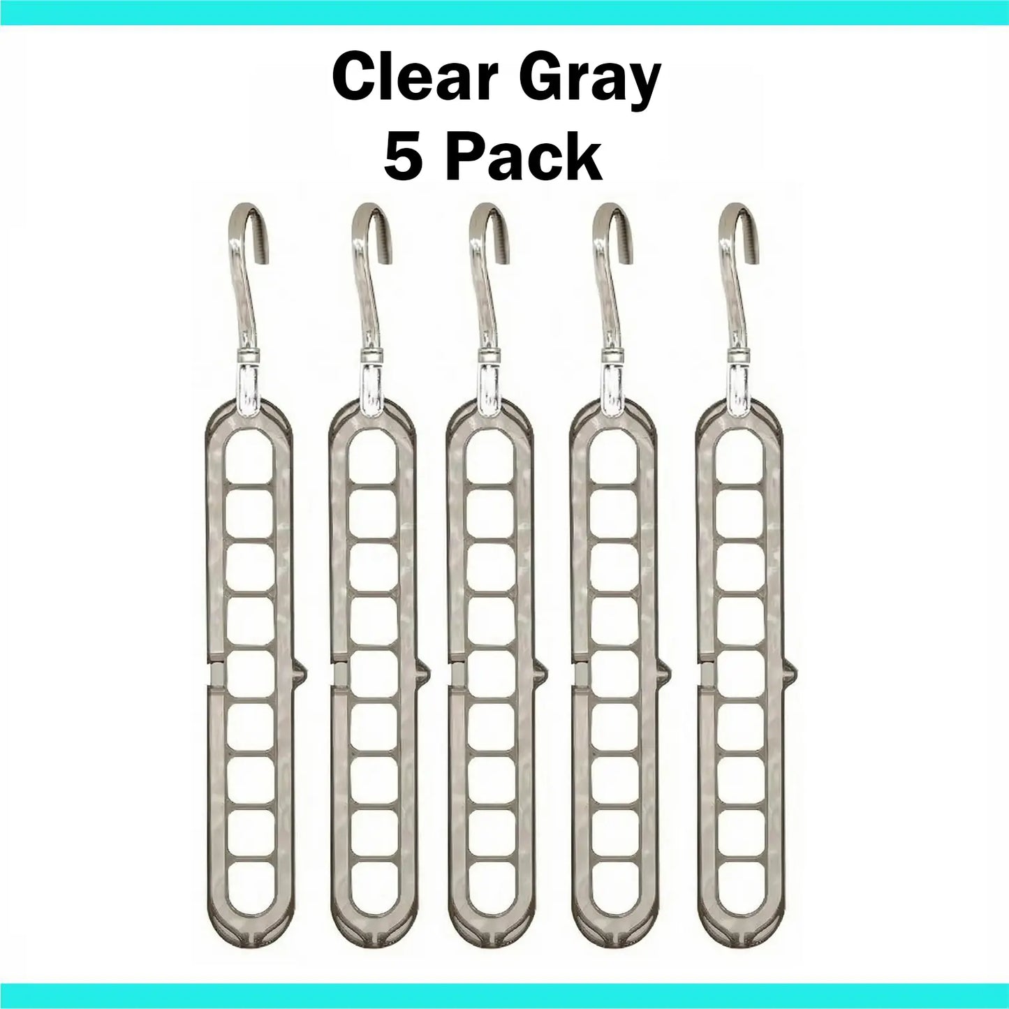 3/5-Pack Heavy-Duty Foldable Plastic Hangers with 9 Holes - Anti-Slip, Space-Saving Closet Organizer for Wardrobe, Dorm Storage Organizer #Summervibes