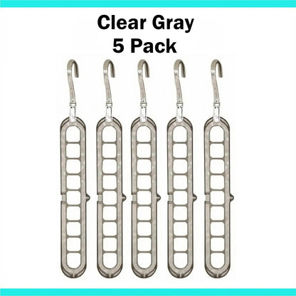 3/5-Pack Heavy-Duty Foldable Plastic Hangers with 9 Holes - Anti-Slip, Space-Saving Closet Organizer for Wardrobe, Dorm Storage Organizer #Summervibes