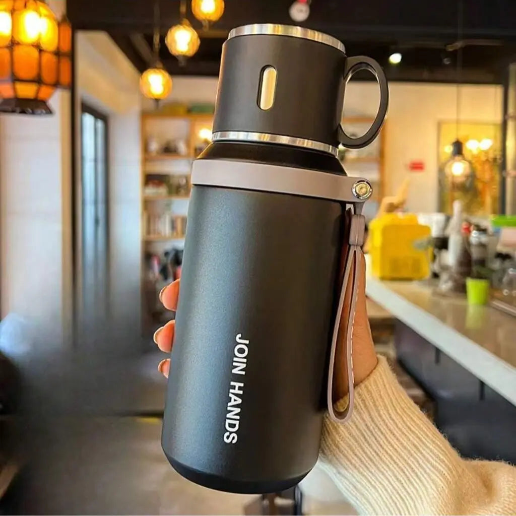 316 Stainless Steel Insulated Water Bottle - 600ml Airtight Vacuum Flask with 24-Hour Cold and 10-Hour Hot Retention, Leakproof Lid, Portable for Beverages and Travel