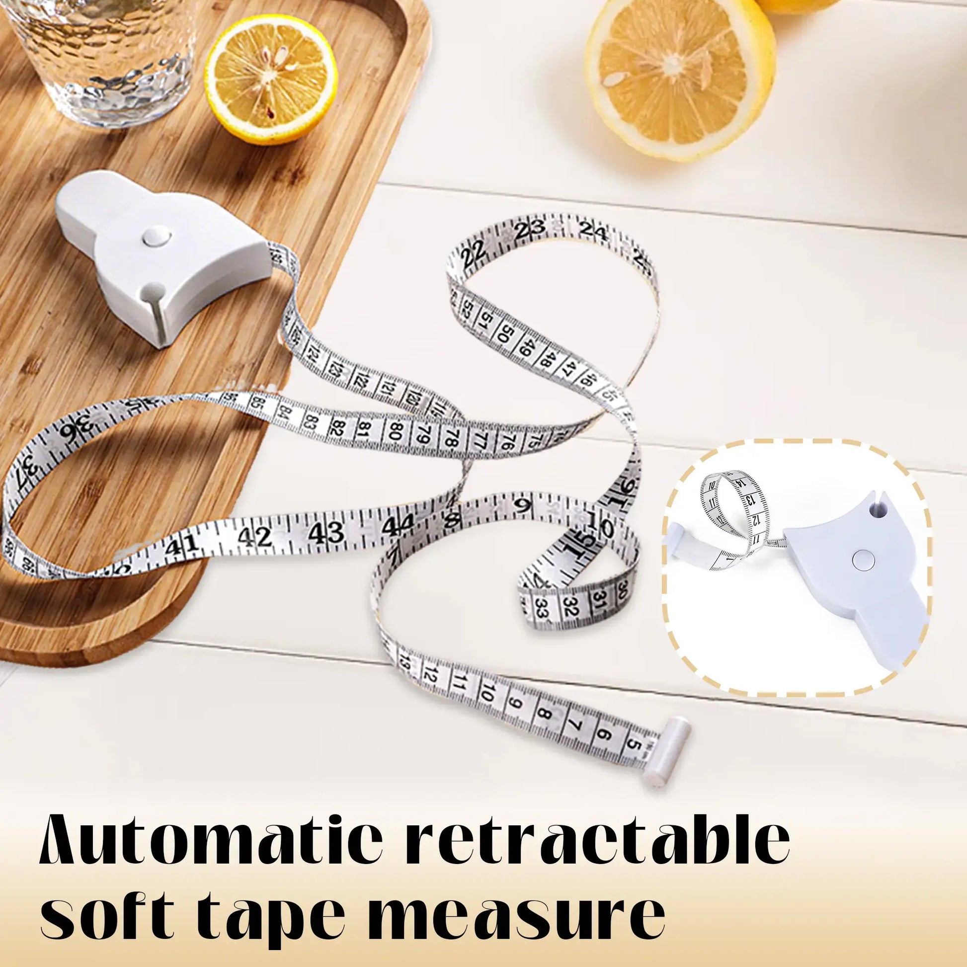 LZDJTQ Retractable Flexible Body Measurement Tape 60 Inch / 150Cm 2-Sided with Accurate Lock Pin and Push Button for Waist Hip Arm Leg Fitness & Sewing