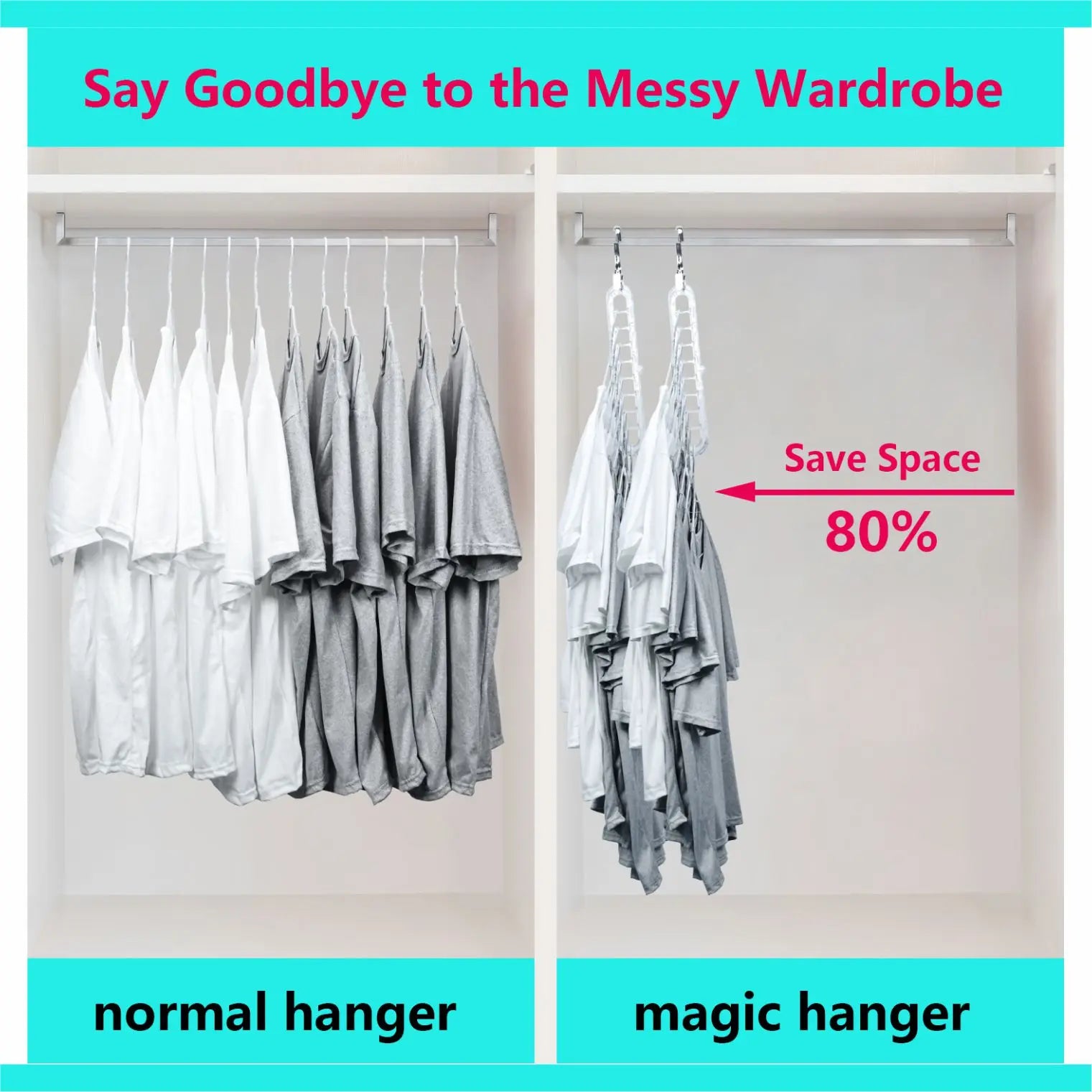 3/5-Pack Heavy-Duty Foldable Plastic Hangers with 9 Holes - Anti-Slip, Space-Saving Closet Organizer for Wardrobe, Dorm Storage Organizer #Summervibes