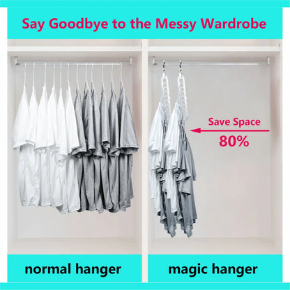 3/5-Pack Heavy-Duty Foldable Plastic Hangers with 9 Holes - Anti-Slip, Space-Saving Closet Organizer for Wardrobe, Dorm Storage Organizer #Summervibes
