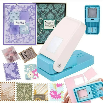 Large Stamp Puncher & Embossing Tool, Can Be Cut to 0.82 in × 1.02 IN, Stamp-Style Decorative Cutter, for Handmade Books/Albums/Cards/Office Supplies/Scrapbooking。1.97In*3.64In*1.43In
