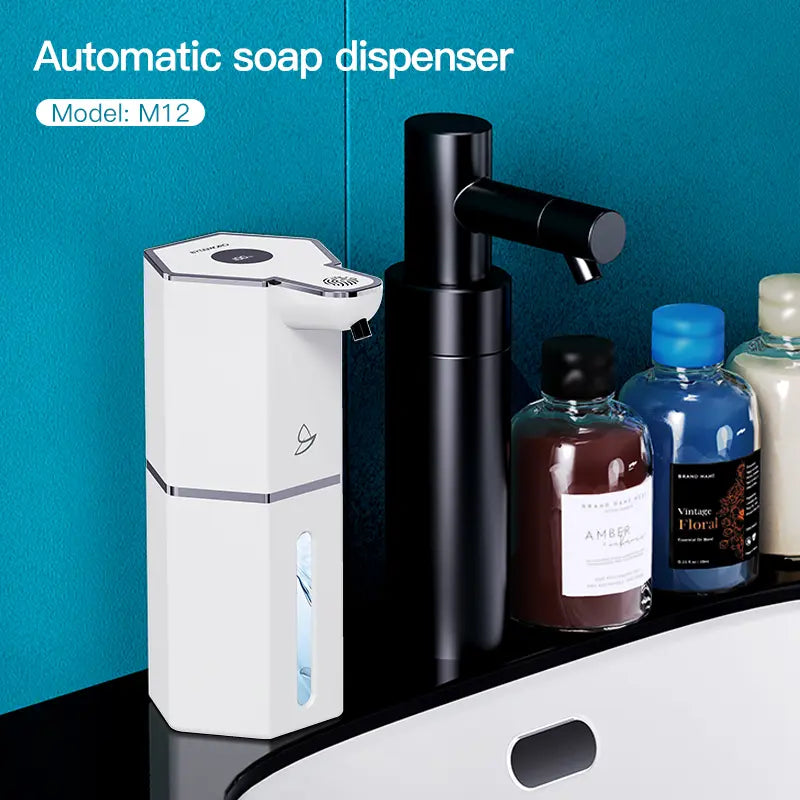 Automatic Soap Dispenser, 12Oz Touchless Foaming Soap Dispenser, USB Rechargeable, 4 Adjustable Levels, Waterproof, Kitchen Gadgets, Home Essentials Hand Wall, Bathroom Soap Dispenser Restroom