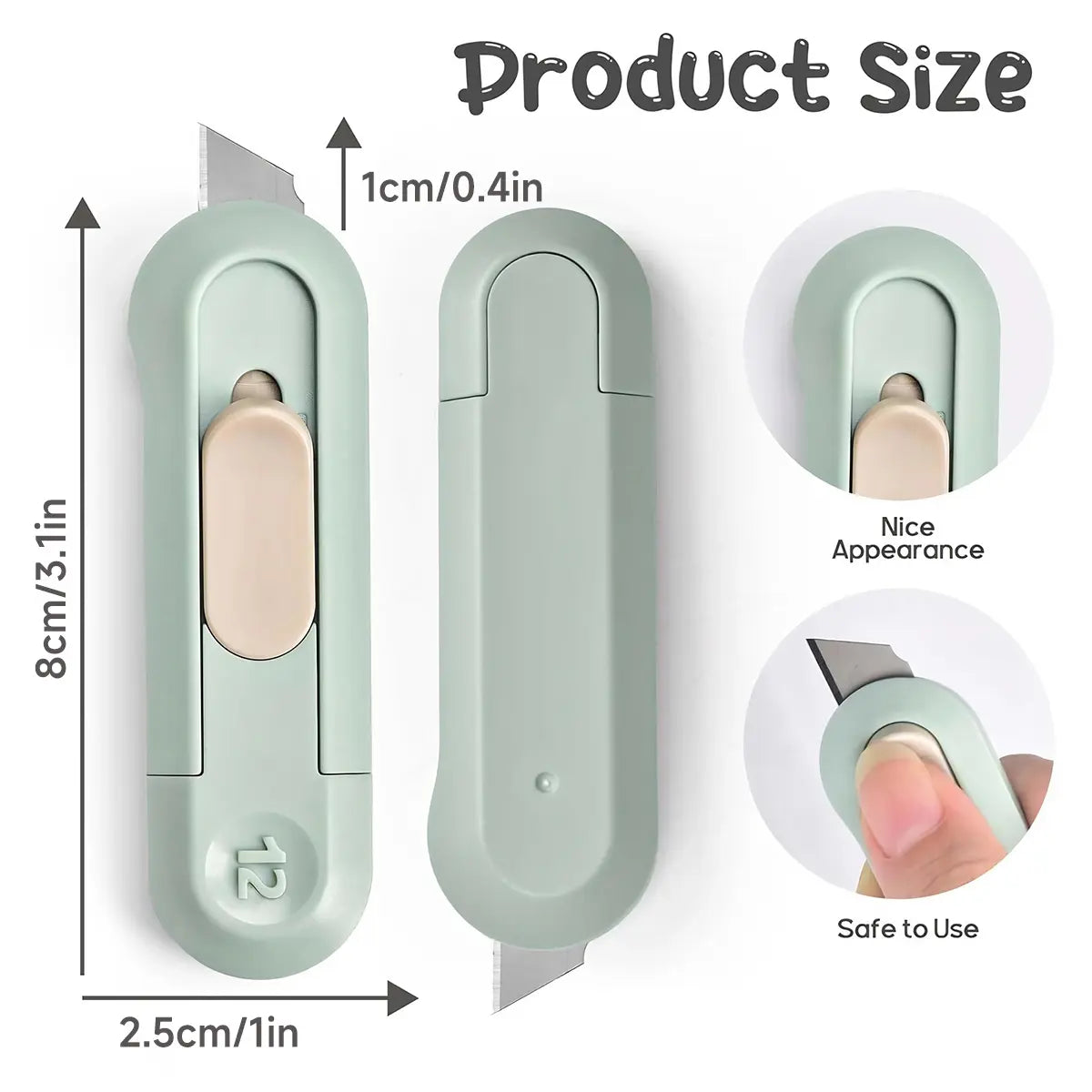 Retractable Box Cutting Knife, Utility Knife for Office Home Use, Cutting Supplies for Wrapping Parcels and Paperboard, Paper Cutters, Cardboard Cutter