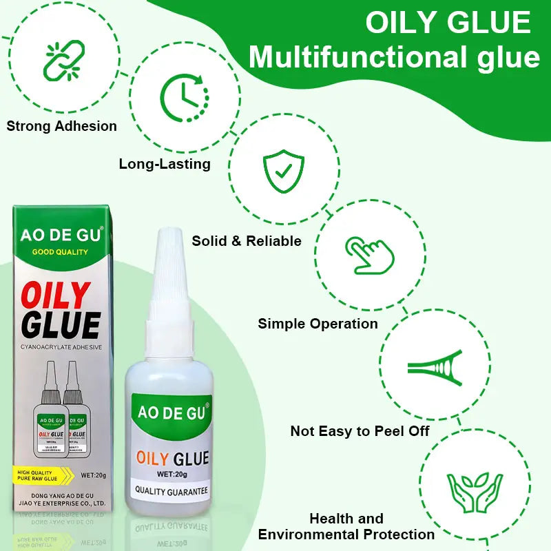 4PCS Ao De Gu Upgrade Oily Glue, Strong Adhesive, Strong Plastic Glue, Fast Repair and Curing for Metals, Large Capacity High Strength Oily Glue, with anti Clog Cap, for Wood, Rubber, Leather, Plastic, Metal, Rhinestone Jewelry, DIY Handcrafts (1, 20G)