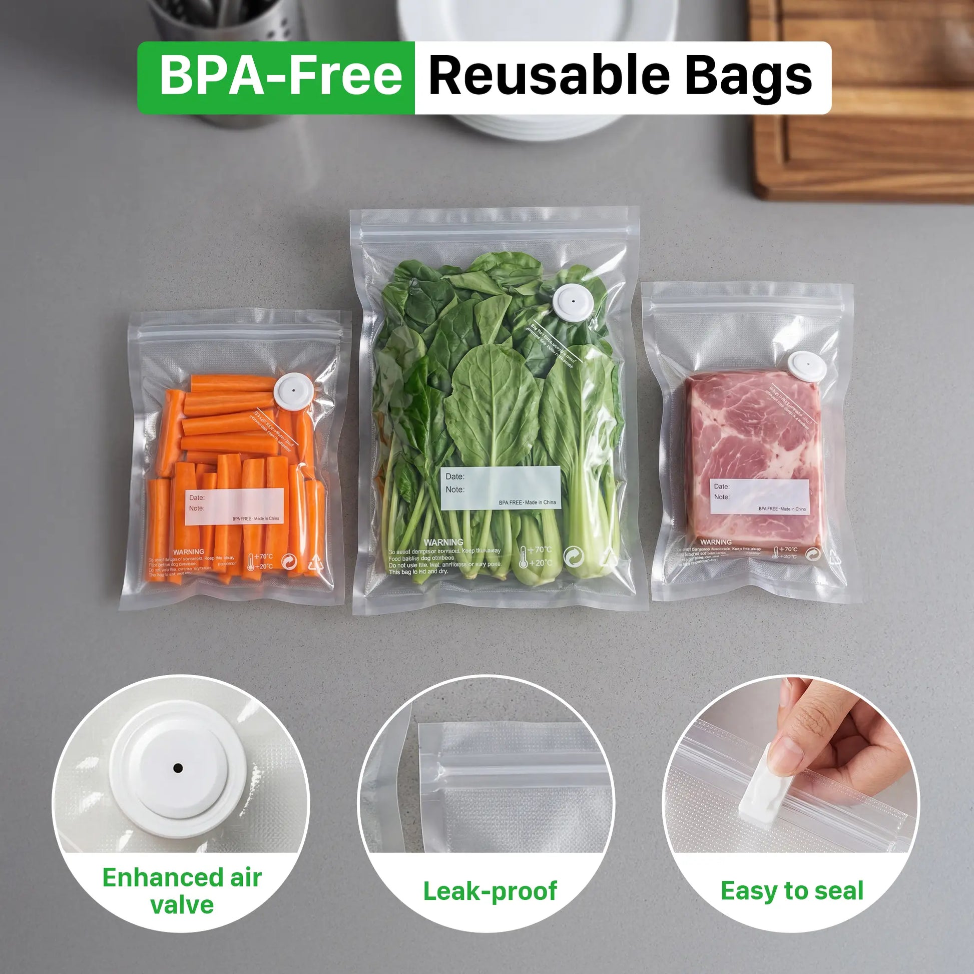 Vacuum Sealer for Food with Visual Water Storage Tank, Handheld Saver Vacuum Sealer Machine with 30 Reusable Bags for 5X Preservation & Fresh #Summervibes