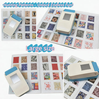 Large Stamp Puncher & Embossing Tool, Can Be Cut to 0.82 in × 1.02 IN, Stamp-Style Decorative Cutter, for Handmade Books/Albums/Cards/Office Supplies/Scrapbooking。1.97In*3.64In*1.43In