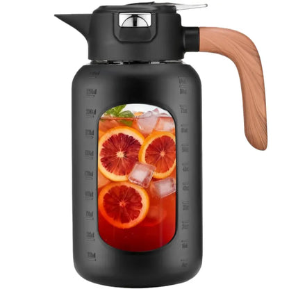 【Olivego】84Oz Borosilicate Glass Pitcher with Lid and Handle, Large Iced Tea & Lemonade Jug for Cold Brew, Juice & Summer Drinks