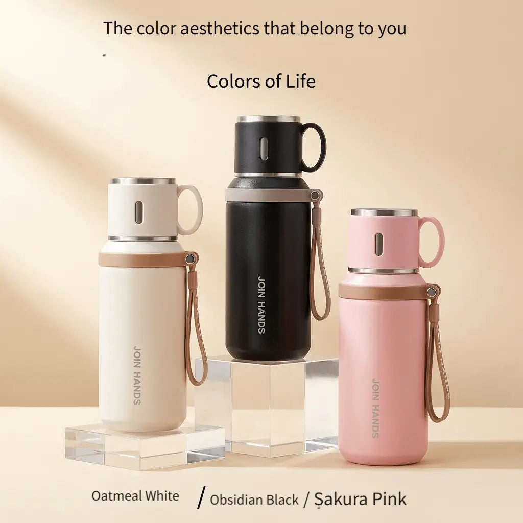 316 Stainless Steel Insulated Water Bottle - 600ml Airtight Vacuum Flask with 24-Hour Cold and 10-Hour Hot Retention, Leakproof Lid, Portable for Beverages and Travel