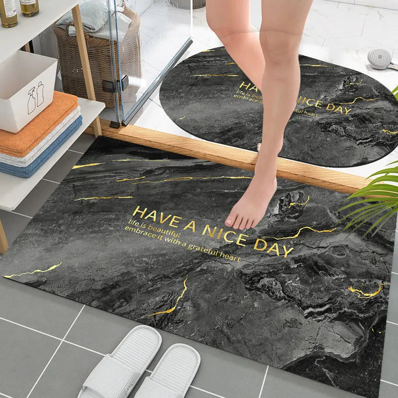 2-Piece Quick-Drying Anti-Slip Bathroom Mat Set, 0.1-Inch Thin Water-Absorbing Design for Household Use at Entrance and Washbasin